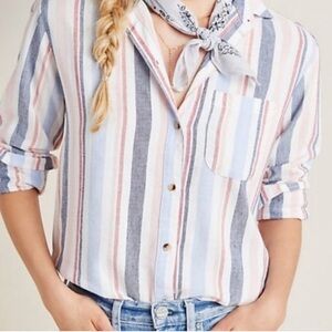 Maeve Anthropologie Striped Button-down shirt. Size XL. Long Sleeved
